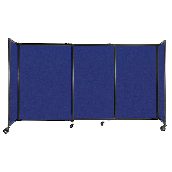 StraightWall Sliding Portable Partition 7'2" x 4' Royal Blue Fabric